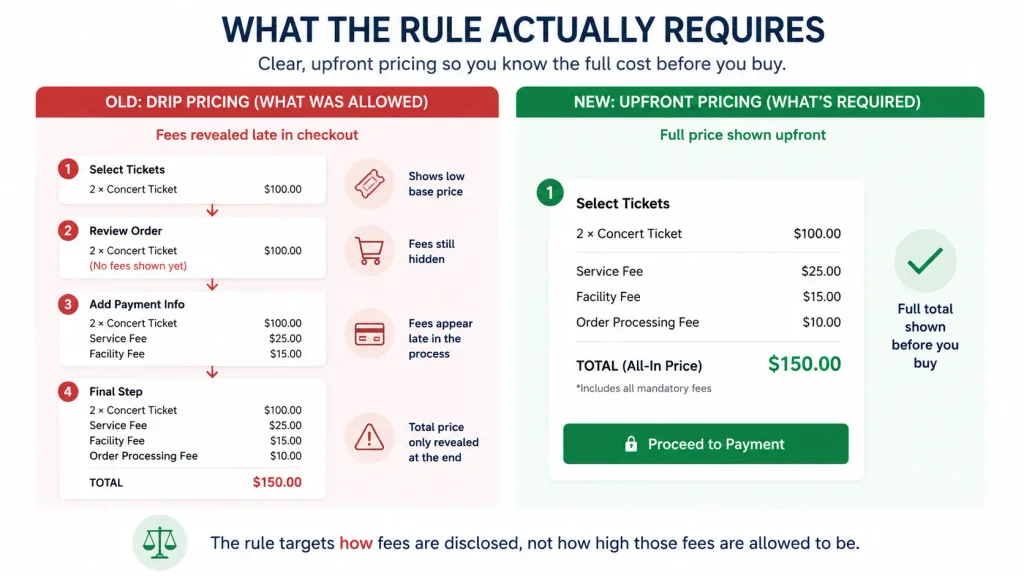 FTC rule comparing drip pricing and upfront total pricing